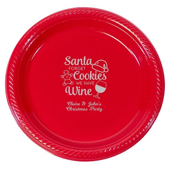 Santa Forget Cookies Plastic Plates